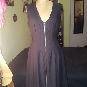 Black Sleeveless Zip Front Dress H&M Size 8